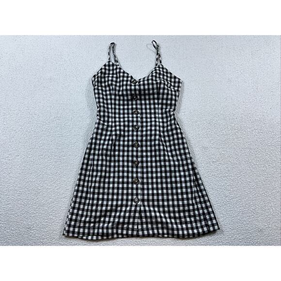 Forever 21 Women’s Juniors Black and White Check Spaghetti Strap Dress S - Picture 1 of 6